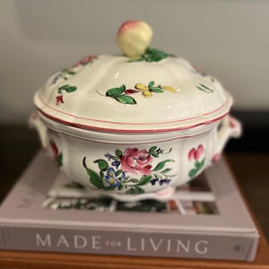 フランス アンティーク リュネヴィル K&G スーピエール 蓋付ボウル 花柄 Luneville france kg - Etsy 日本