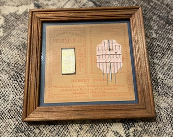 Antike Shrimpton Helix Nadeln mit Rahmen | Robert Innis Dry Goods Bodines PA