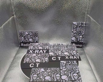 X-RAY, CT, or Radiology Lightweight Double Sided Skeletal (PVC) Sturdy Round Edge, Thin Badge Buddy, Vertical or Horizontal