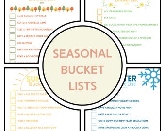 Seasonal Bucket List for Families | Editable and Printable | Spring, Summer, Fall & Winter Activities | Family Time Planner for Busy Moms
