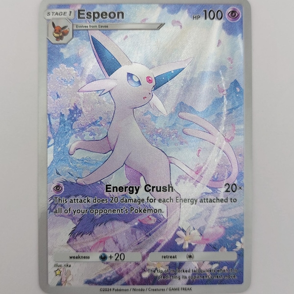 Espeon Pokemon TCG Pocket Eevee Grove Custom Textured Full Alt Art Illustration Card - TCGP App Inspired Proxy