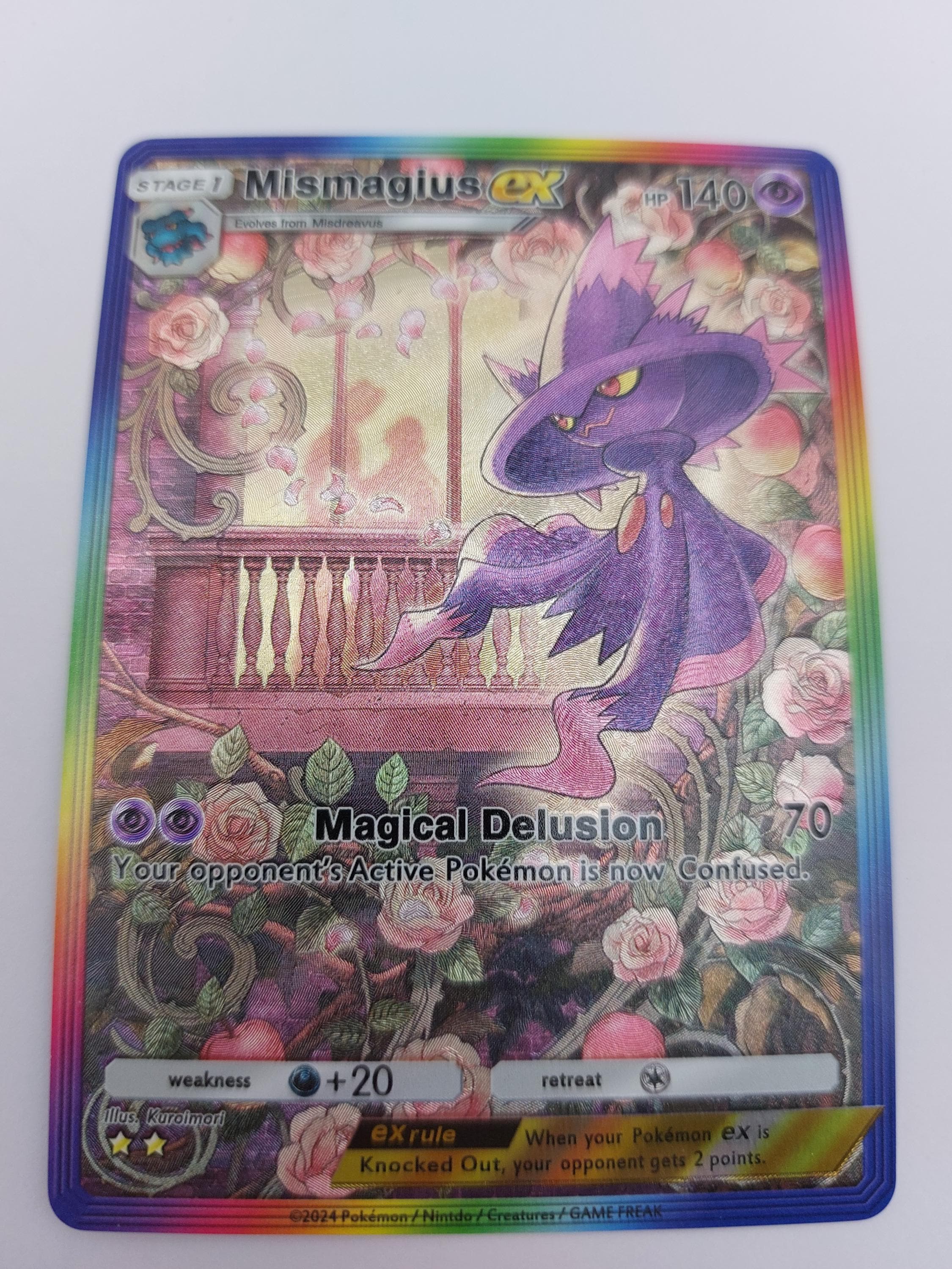 mismagius pokemon cards Mismagius EX Pokemon TCG Pocket Space Time Smackdown Custom Textured Full  Alt Art Illustration Card - TCGP App Inspired Proxy