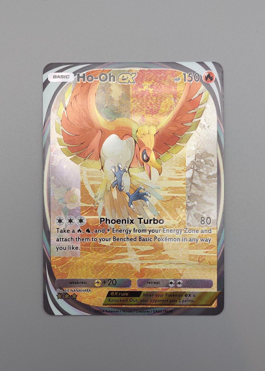 Ho-oh EX Pokemon TCG Pocket Wisdom of the Sea and Sky Custom Textured ...