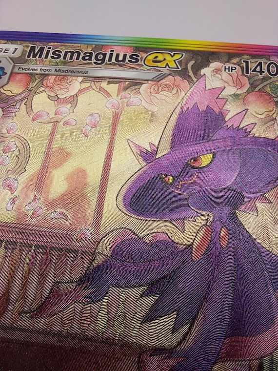 mismagius pokemon card holographic Mismagius EX Pokemon TCG Pocket Space Time Smackdown Custom Textured Full  Alt Art Illustration Card - TCGP App Inspired Proxy