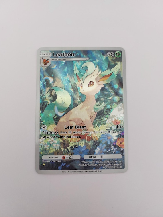 Leafeon Pokemon TCG Pocket Eevee Grove Custom Textured Full Alt Art Illustration Card - TCGP App Inspired Proxy