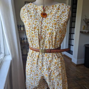60s handmade vintage boatneck playsuit