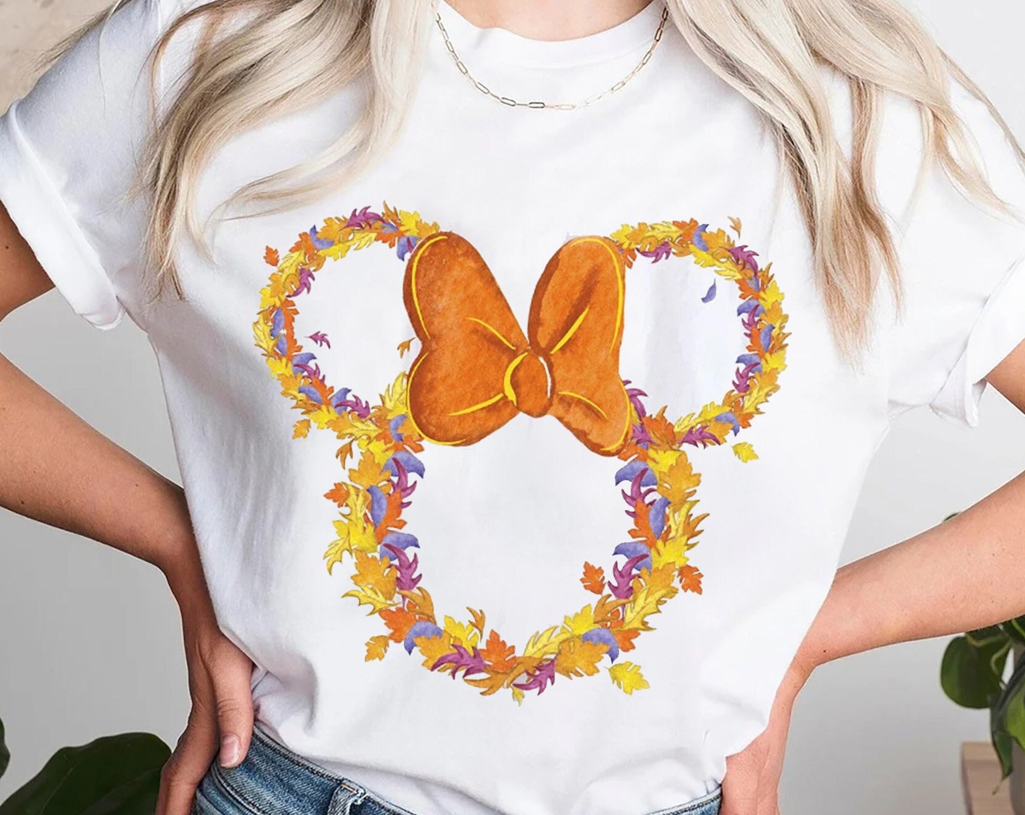 Discover Disney Minnie Floral Fall Shirt