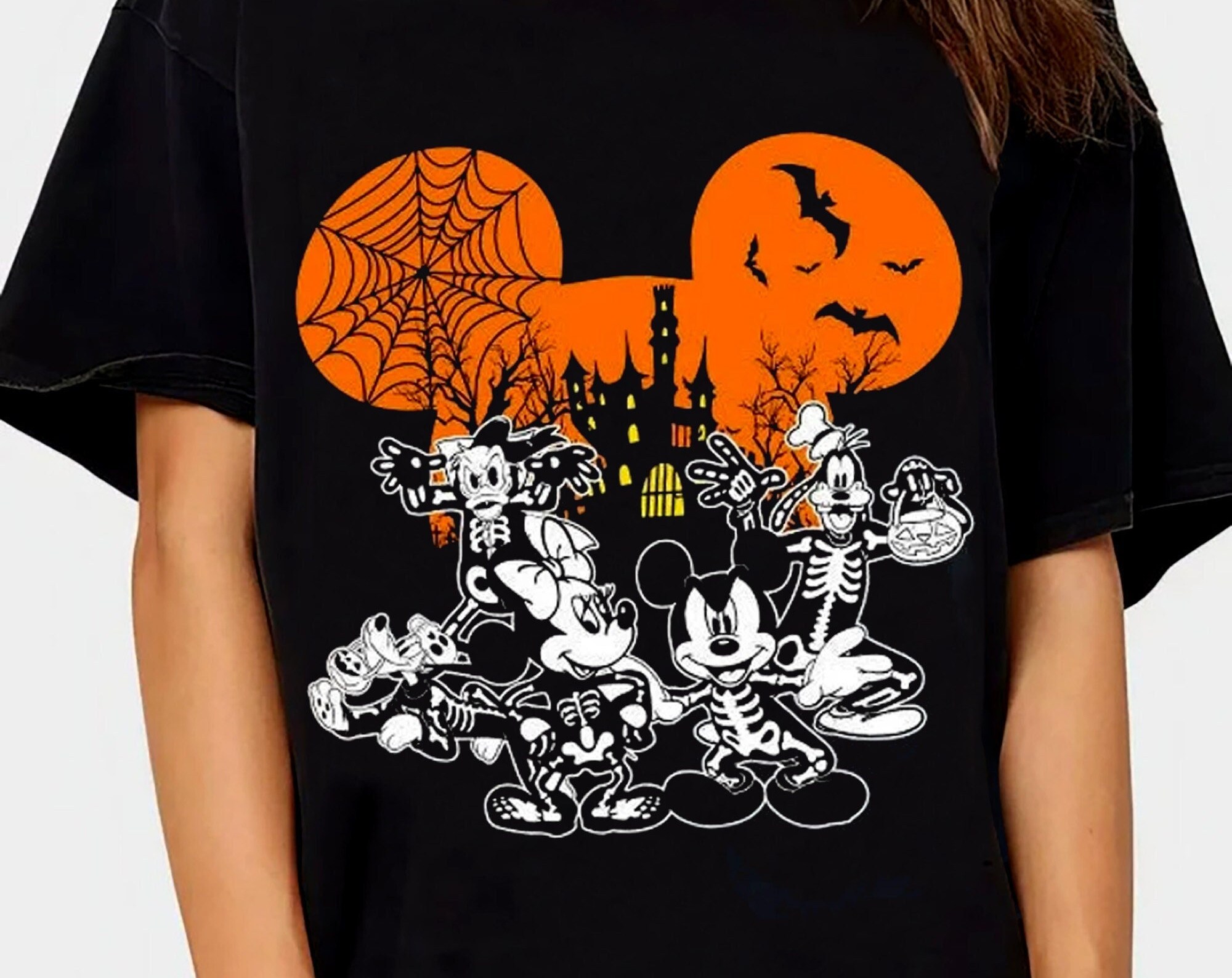 Discover Disney Skeleton Halloween Mickey Minnie Skeleton Shirt