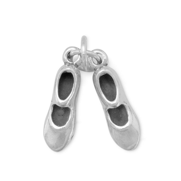 Silver or Gold 3D Tap Shoes Charm main image 1
