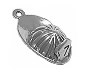 Fireman Helmet Charm Sterling Silver Pendant Firefighter Hat 3D