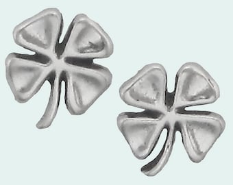 Four Leaf Clover Earrings Sterling Silver Tiny Mini Posts Studs Lucky Shamrock Irish