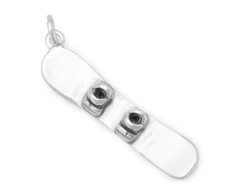 Sterling Silver Snowboard Charm Pendant