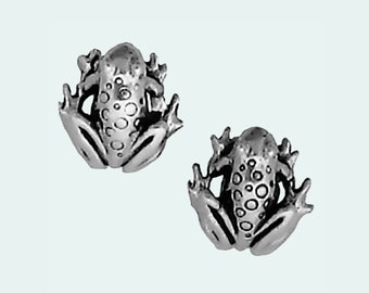 Frog Earrings Sterling Silver Posts Studs Tiny Mini Toad Animal