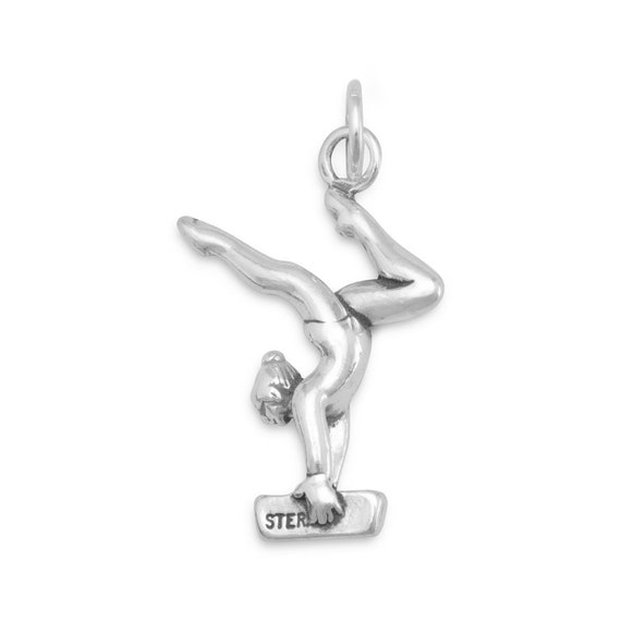 Gymnastics Gymnast Charm Balance Beam Sterling Silver, Made in the USA Gymnastics Gymnast Charm Balance Beam Sterling Silver, Made in the USA