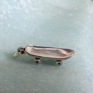 Skateboard Charm Sterling Silver Pendant 3d Skate Board Skater
