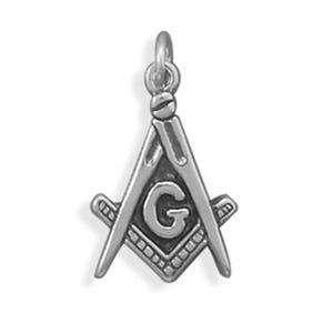 Sterling Silver Masons Charm Pendant Freemasons Symbol