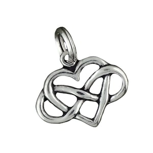 Sterling Silver Heart Infinity Charm Pendant Forever Love Symbol