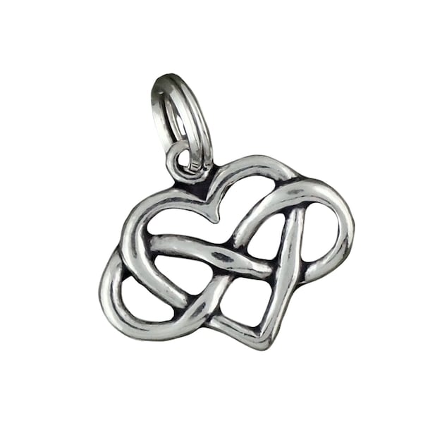 Sterling Silver Heart Infinity Charm Pendant Forever Love Symbol