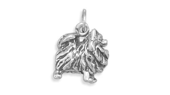 Pomeranian Angel Charm Handmade Sterling Silver Dog Jewelry PM9-AC