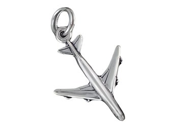 Silver Yellow Plated Airplane Charm 25mm Silver Yellow Plated Airplane Charm 25mm