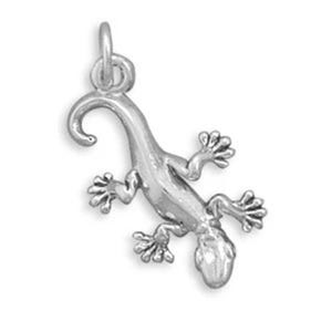 Gecko Lizard Charm Sterling Silver Pendant Southwest Reptile
