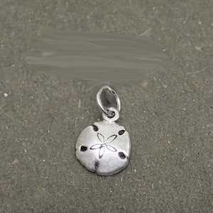 May include: Silver charm in the shape of a sand dollar with a five-pointed star design.