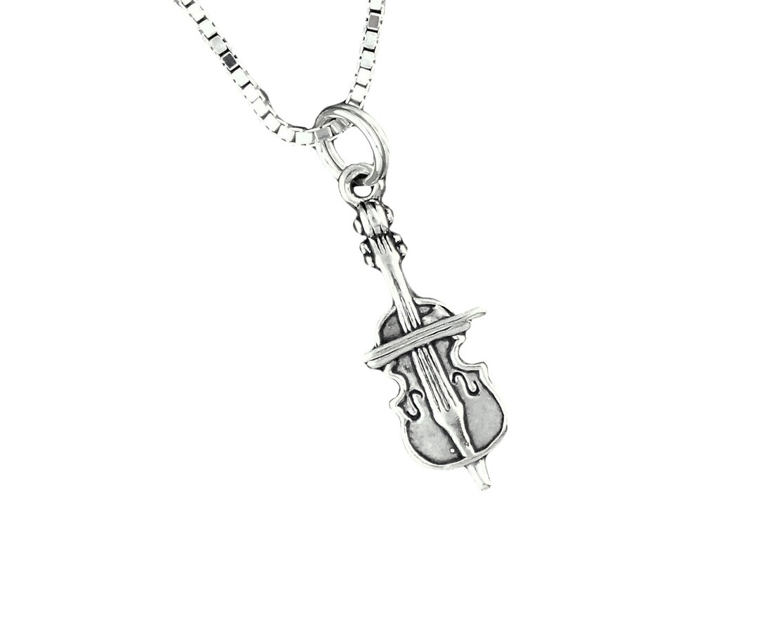 Sterling Silver Cello Pendant Necklace Musical Instrument With Box ...