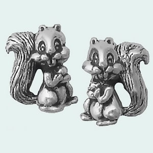 Squirrel Earrings Sterling Silver Posts Studs Tiny Mini