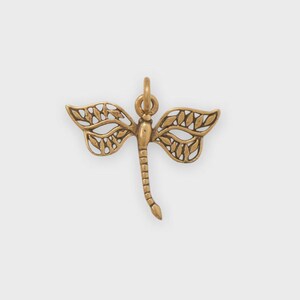 Dragonfly Gold Plated Sterling Silver Filigree Insect Charm Pendant