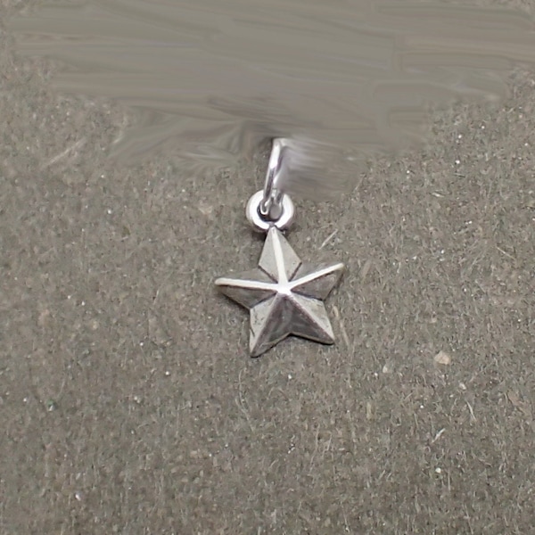 Tiny Star Charm Sterling Silver Pendant 5 point Star Celestial