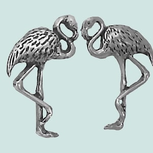 Flamingo Earrings Sterling Silver Tiny Mini Posts Studs