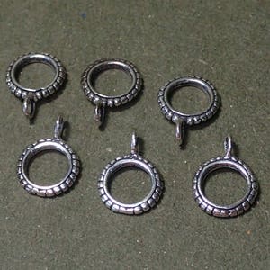 Sterling Silver Charm Holder Pendant Bail with Ring Finding