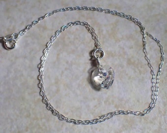 Clear Swarovski Crystal Heart Charm with Sterling Silver