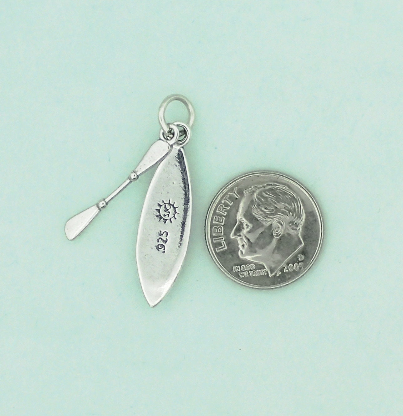 Silver or Gold 3D Kayaker Charm main image 1