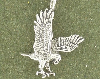 Sterling Silver Eagle Charm Pendant Hawk Falcon Bird