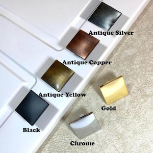 Square Metal Cabinet Knob, Vintage Style Drawer Pulls for Kitchen, Dresser, Furniture, Antique Finish Decorative Handles