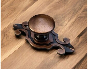 Vintage Brass Cabinet Knob | Antique Metal Drawer Pull | Rustic Luxury Furniture Handle for Dresser, Wardrobe, Cupboard