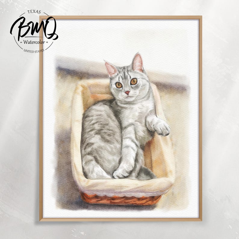 100% Hand-Painted Custom Pet Portrait, Watercolor Dog Portrait from Photo, Pet Memorial Art, Gift for Pet Lover, Pet Memorial Gift image 5
