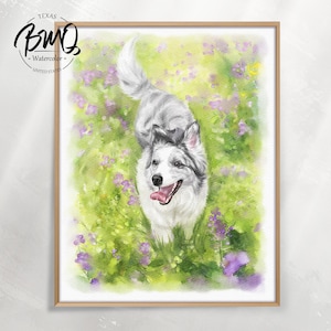 100% Hand-Painted Custom Pet Portrait, Watercolor Dog Portrait from Photo, Pet Memorial Art, Gift for Pet Lover, Pet Memorial Gift image 3