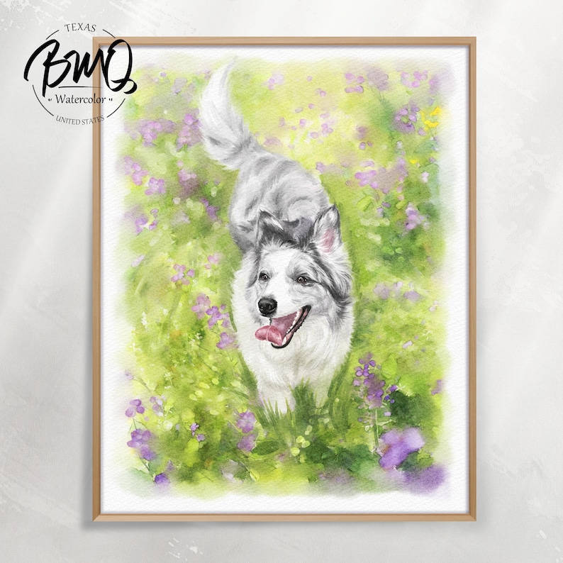 100% Hand-Painted Custom Pet Portrait, Watercolor Dog Portrait from Photo, Pet Memorial Art, Gift for Pet Lover, Pet Memorial Gift image 3