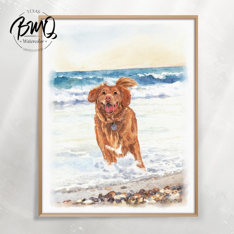 100% Hand-Painted Custom Pet Portrait, Watercolor Dog Portrait from Photo, Pet Memorial Art, Gift for Pet Lover, Pet Memorial Gift image 6