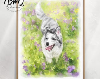 Custom Watercolor Dog Portrait from Photo, Hand Painted Pet Portrait, Personalized Pet Painting, Pet Memorial Gift, Gift for Pet Lovers