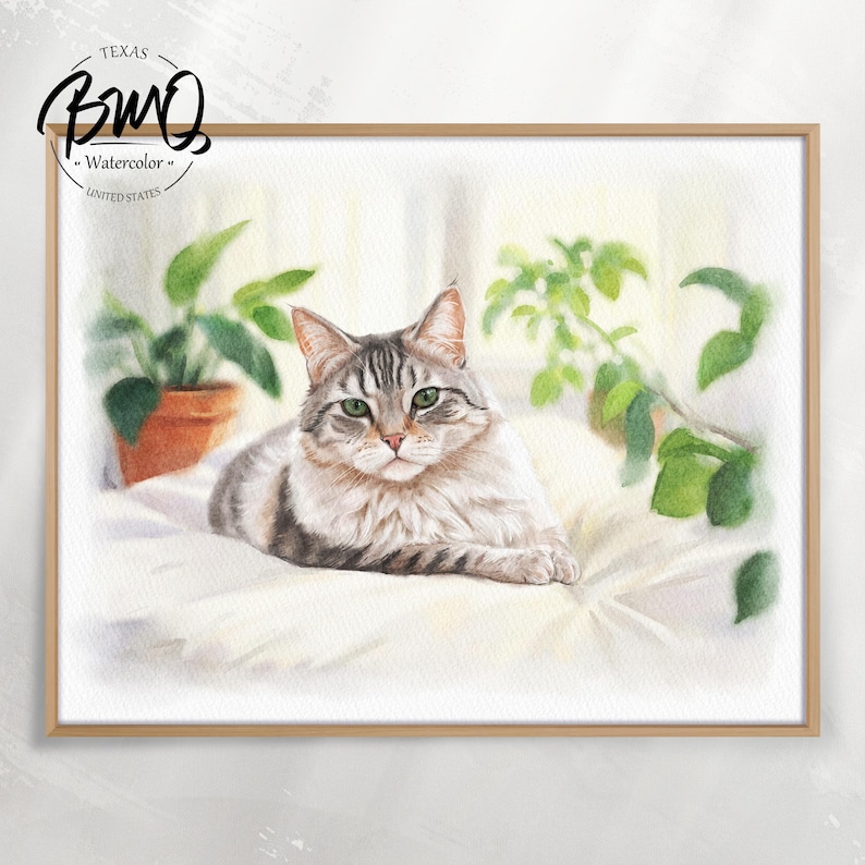 100% Hand-Painted Custom Pet Portrait, Watercolor Dog Portrait from Photo, Pet Memorial Art, Gift for Pet Lover, Pet Memorial Gift image 10