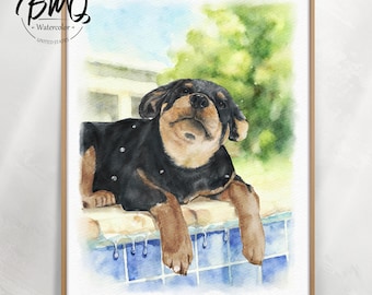 Watercolor Dog Portrait from Photo, Custom Pet Portrait, Hand Painted Pet Portrait, Gift for Pet Lover, Pet Memorial Gift, Pet Painting