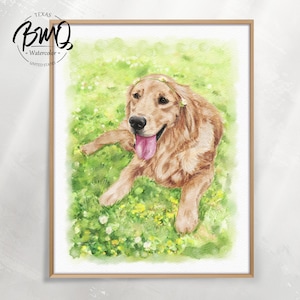 100% Hand-Painted Custom Pet Portrait, Watercolor Dog Portrait from Photo, Pet Memorial Art, Gift for Pet Lover, Pet Memorial Gift