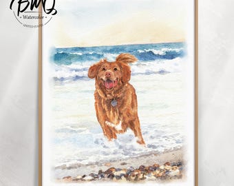 Custom Hand-Drawn Dog Portrait, Watercolor Pet Painting from Photo, Gift for Pet Lover, Pet Memorial Gift, Pet Loss Gift