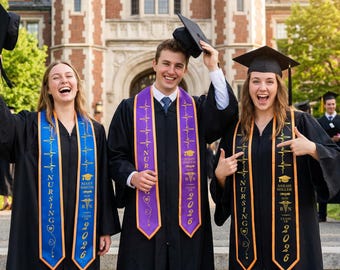 Stola da infermiera personalizzata 2026, stola per la laurea in infermieristica, stola per laureato in infermieristica, laurea in infermieristica, stola per laureato in infermieristica, regalo di laurea universitaria