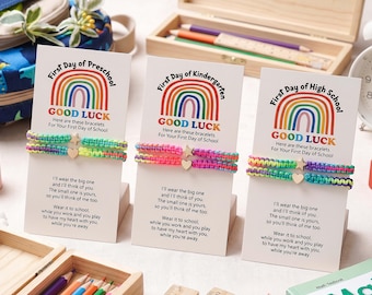 First Day of Kindergarten, Mommy and Me Colorful Matching Bracelets, Back to School Bracelet