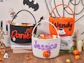 Personalized Halloween Cotton Basket,Halloween Trick or Treat Bags,Halloween Candy Basket,Halloween Bucket,Halloween gifts,Halloween Tote