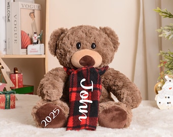 Personalized Teddy Bear,Custom Monogrammed Teddy Bear,Teddy Bear Soft Plush Toy,Custom Baby Shower Gift,Newborn Gift,Gift for Baby